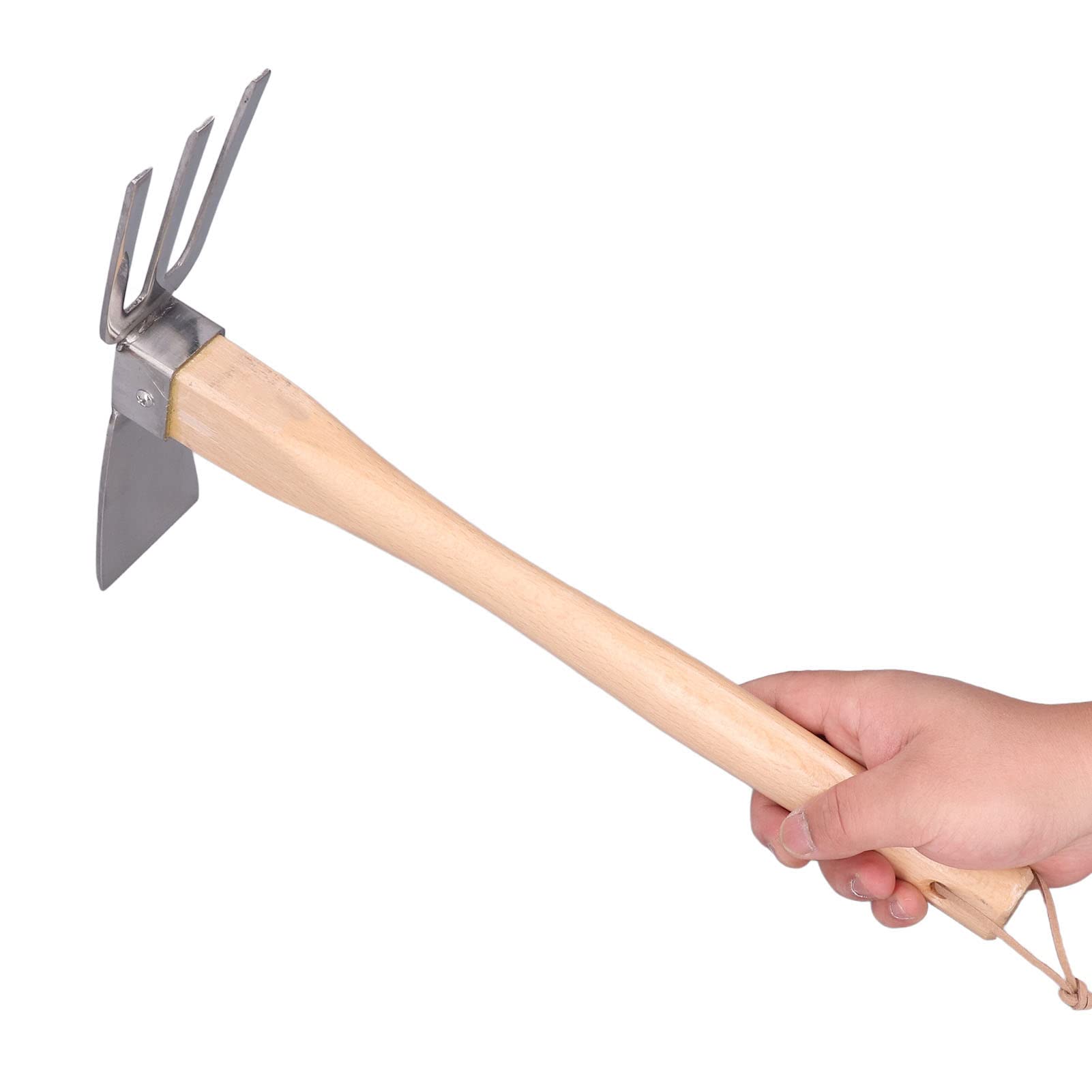 Shanrya Lightweight Gardening Hoe & Rake Hand Tool for Miniature Gardens - Perfect for Weeding, Soil Cultivation & Small Space Gardening
