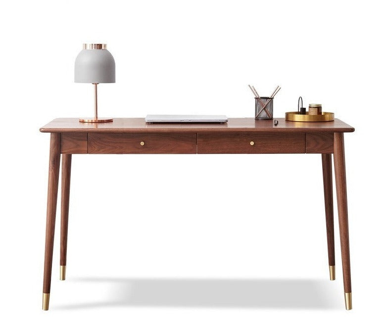 Premium Black Walnut Solid Wood Office Desk - Handcrafted Executive Workstation for Home & Business | Perfect for Remote Work, Study & Professional Workspaces