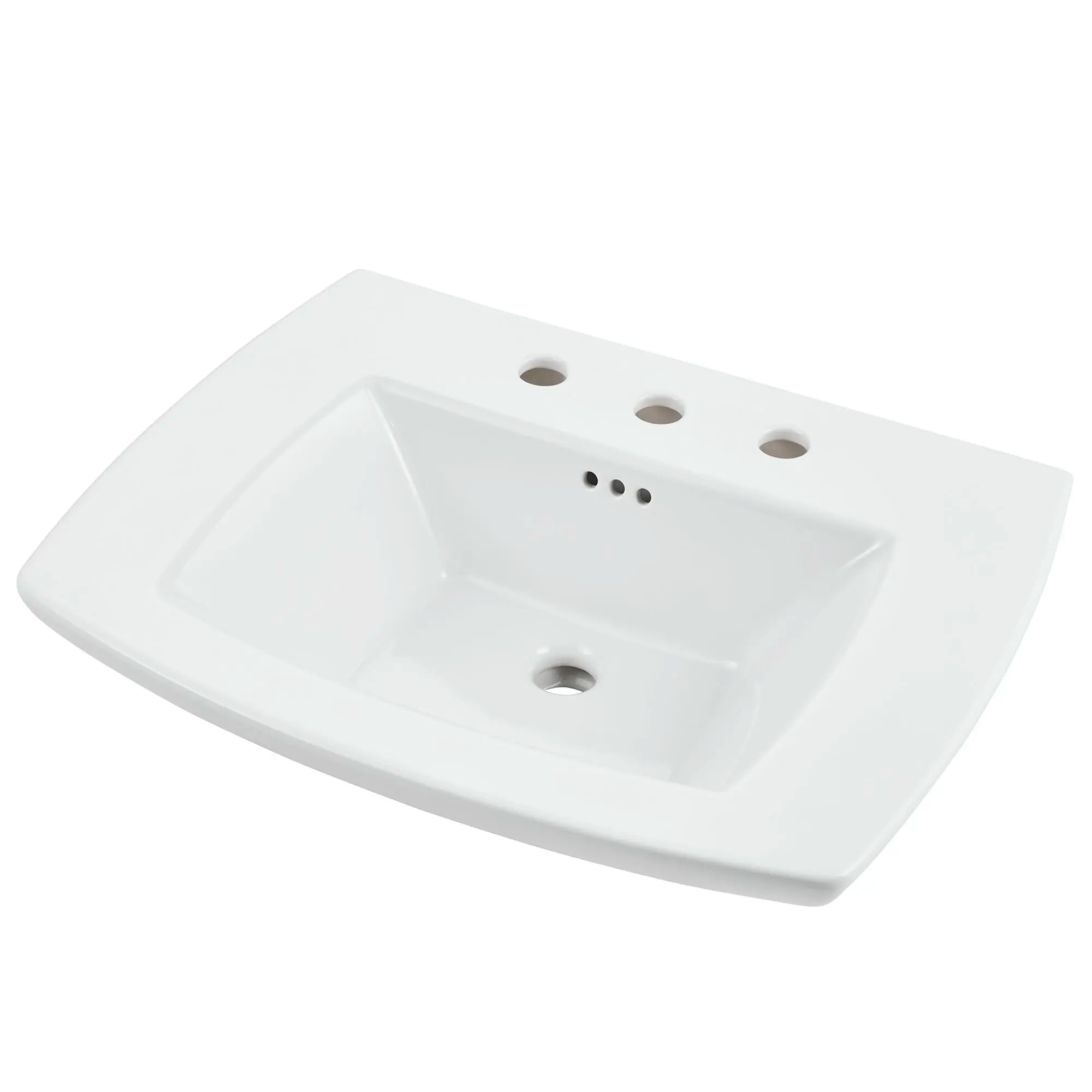 8 Inch Widespread Pedestal Bathroom Sink Top - Modern Vanity Basin for Powder Room & Guest Bath | Durable Porcelain Design with Easy Installation