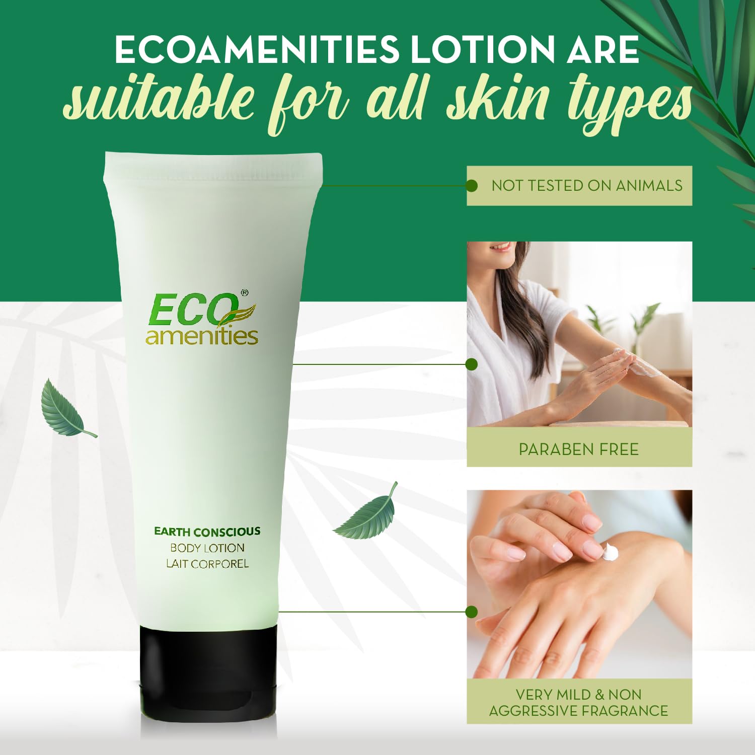ECO AMENITIES 30ml Individually Wrapped Transparent Tube Body Lotion with Flip Cap - 72 Tubes per Case | Travel-Size Moisturizer for Hotels, Gyms & On-The-Go Hydration