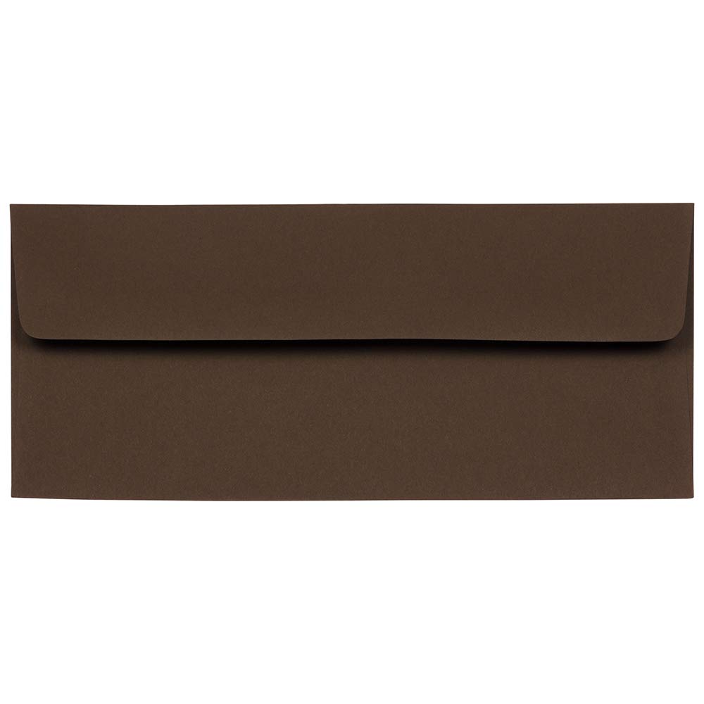 JAM PAPER #10 Business Premium Envelopes - 4 1/8 x 9 1/2 Inches - Chocolate Brown Recycled Paper - Bulk Pack of 500/Box - Perfect for Mailing, Office Correspondence & Eco-Friendly Business Communication