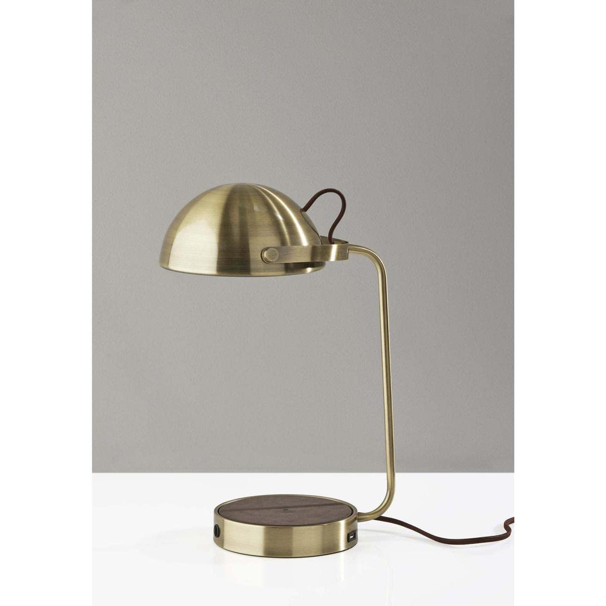 ADESSO Brooks AdessoCharge Wireless Charging Desk Lamp - LED Touch Control Night Light with USB Port for Bedroom, Office & Study Room - Perfect for Reading, Working & Phone Charging