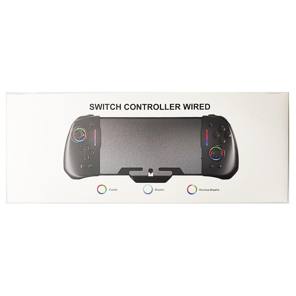 RREAKA Wireless Switch Controller for Nintendo Switch/OLED - Ergonomic Joypad with 9 Color LED Lights, Replacement for Nintendo Switch Joy-Con - Perfect for Gaming at Home, Travel & Multiplayer Sessions