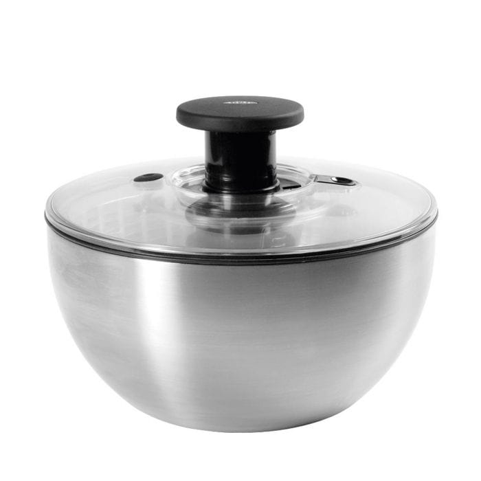 OXO Stainless Steel Salad Spinner - Large Capacity Kitchen Tool for Washing, Drying Greens & Herbs - Perfect for Salads, Meal Prep & Healthy Eating