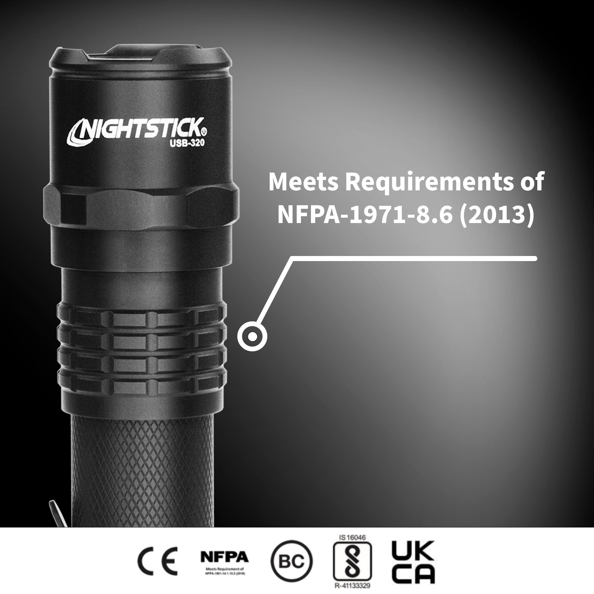 Nightstick USB-320 Rechargeable Tactical Flashlight - 320 Lumens, Compact EDC Light for Camping, Hiking & Emergency Use