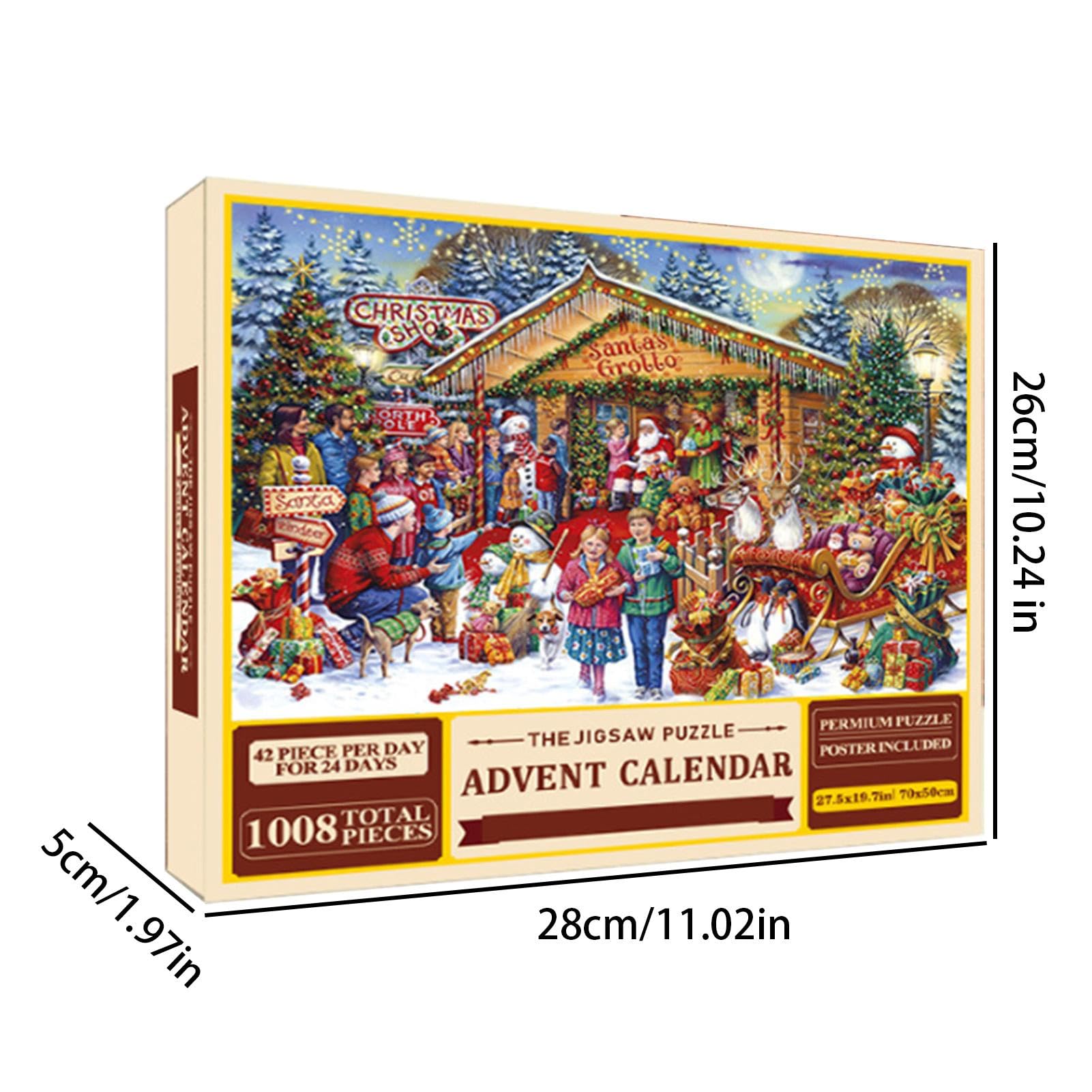 2024 Christmas Advent Calendar Puzzle - 24-Day Countdown Puzzle for Adults & Kids, Holiday Gift with Festive Scenes | Perfect for Family Bonding & Christmas Countdown Traditions