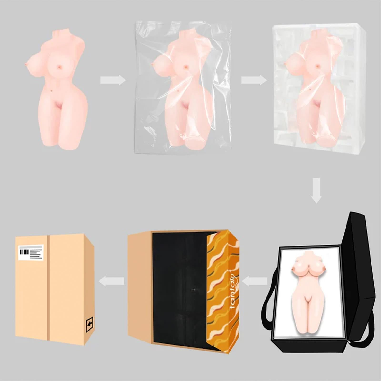 TANTALY 40.3 LB Realistic Sex Doll for Men - Lifelike Monica 2.0 with 3D 3-in-1 Tight Vaginal, Anal & Breast - Big Boobs & Butt Adult Toy for Male Masturbation | Perfect for Discreet Solo Play & Enhanced Intimate Experience