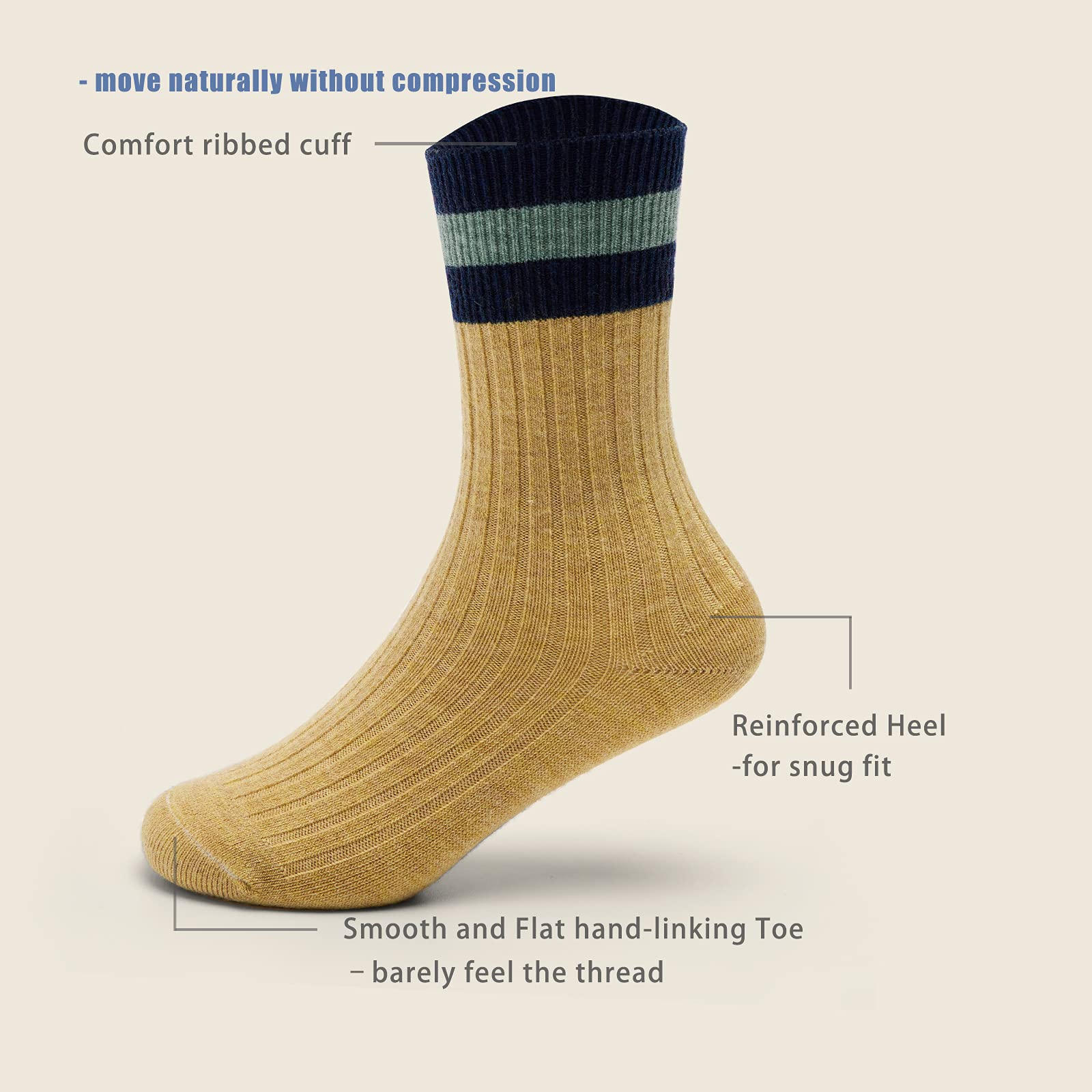 HowJoJo Boys Wool Socks - 6 Pack Kids Winter Warm Thermal Crew Socks for School, Outdoor & Snow Activities - Soft & Cozy Cold Weather Socks for Boys