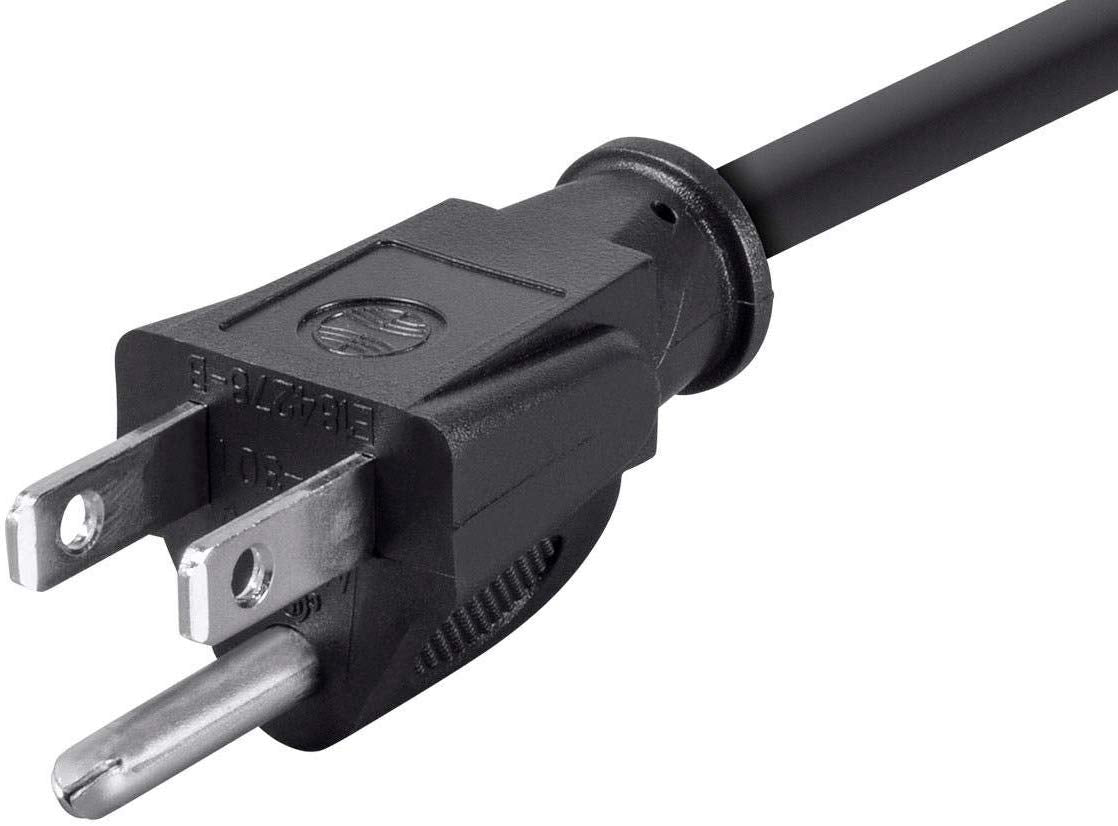 Monoprice 3ft 18AWG Grounded AC Power Cord - 10A NEMA 5-15P to IEC 320 C5 Connector - Perfect for Laptops, Monitors & Home Office Electronics