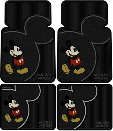 Vintage Mickey Mouse Car Floor Mats - Non-Slip Rubber Mats for Trucks & SUVs - Front & Rear Seat Protection - Perfect for Disney Fans & Classic Car Enthusiasts