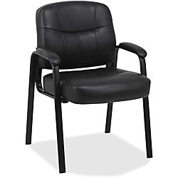 Lorell Chadwick Executive Leather Guest Chair - Black - Premium Office Chair for Home & Business Use - Comfortable Seating for Meetings & Conferences