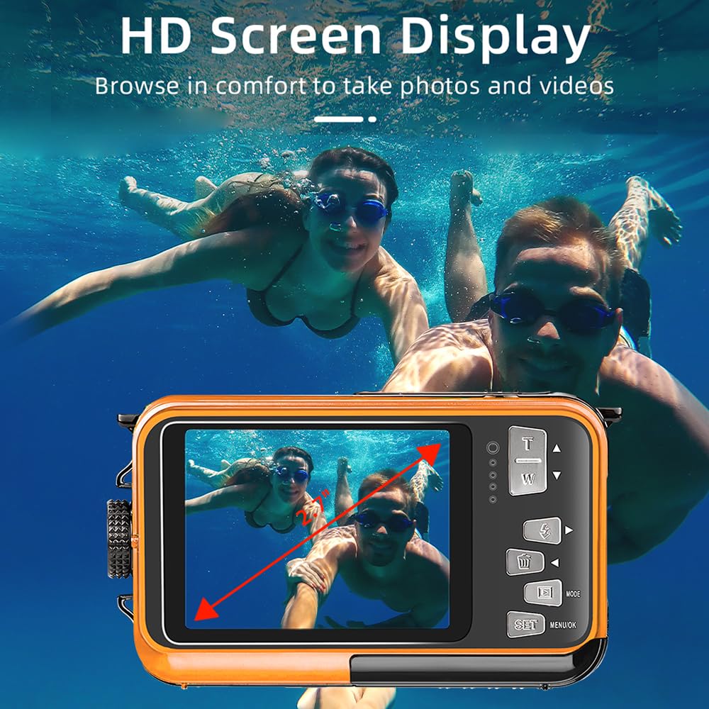 Rechargeable 1080P Ultra HD Waterproof Action Camera - 30MP Sports Camera with 2.7in TFT Screen | Portable Mini Video Camera for Diving, Surfing, Cycling & Outdoor Adventures
