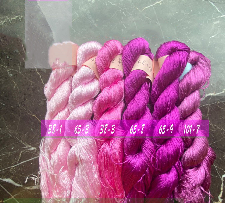 400m Pure Mulberry Silk Thread for Embroidery - Untwisted Monofilament (Set of 65) - Perfect for Hand Embroidery, Sewing Projects & DIY Crafts