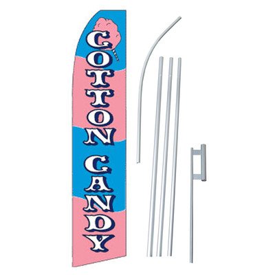 NEOPlex Cotton Candy Swooper Flag and Flagpole Set - Vibrant Outdoor Decoration for Parties, Events, and Backyard Fun