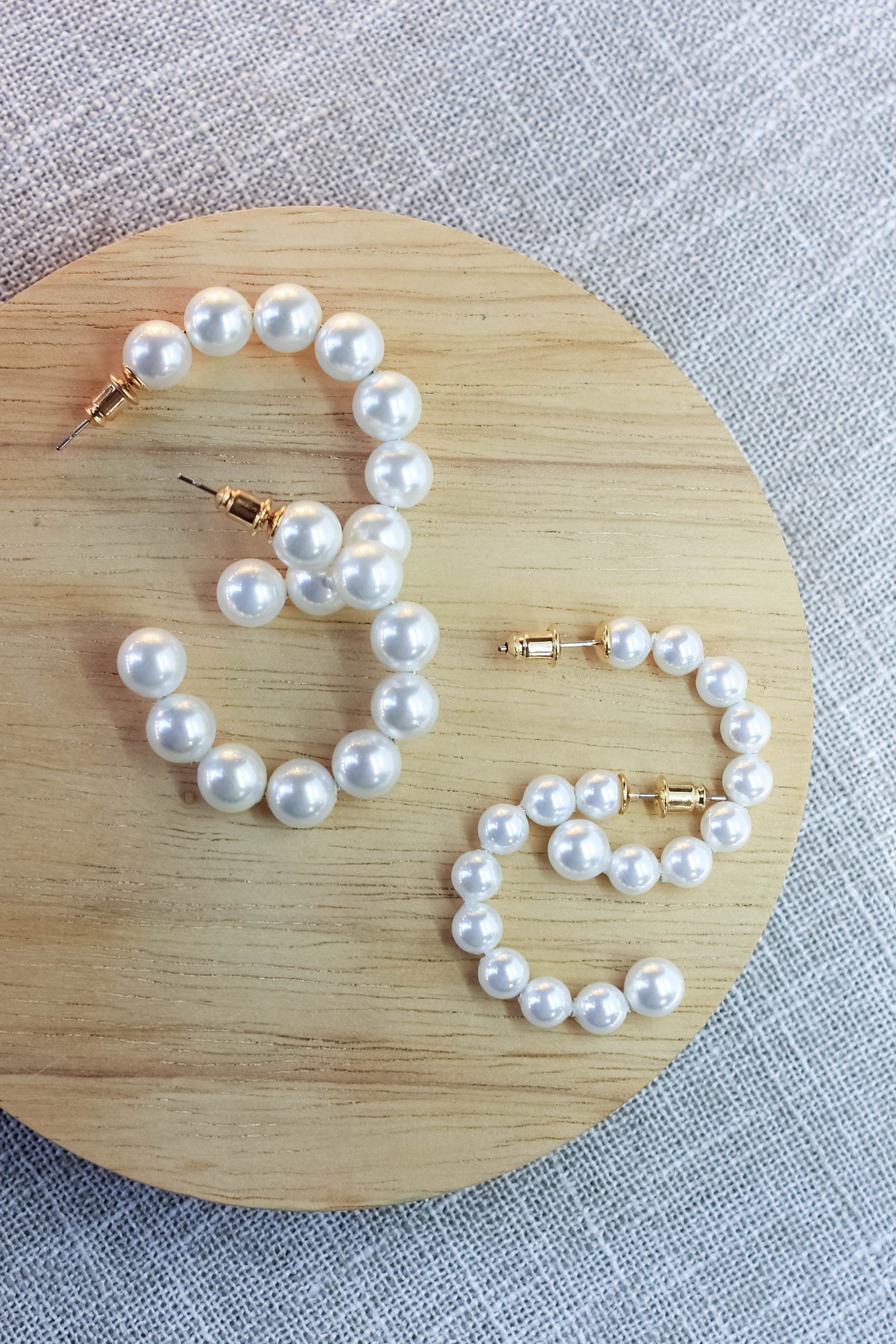 Stylish Audrey Pearl Hoops - Large Elegant Pearl Earrings for Women | Perfect for Parties, Weddings & Special Occasions