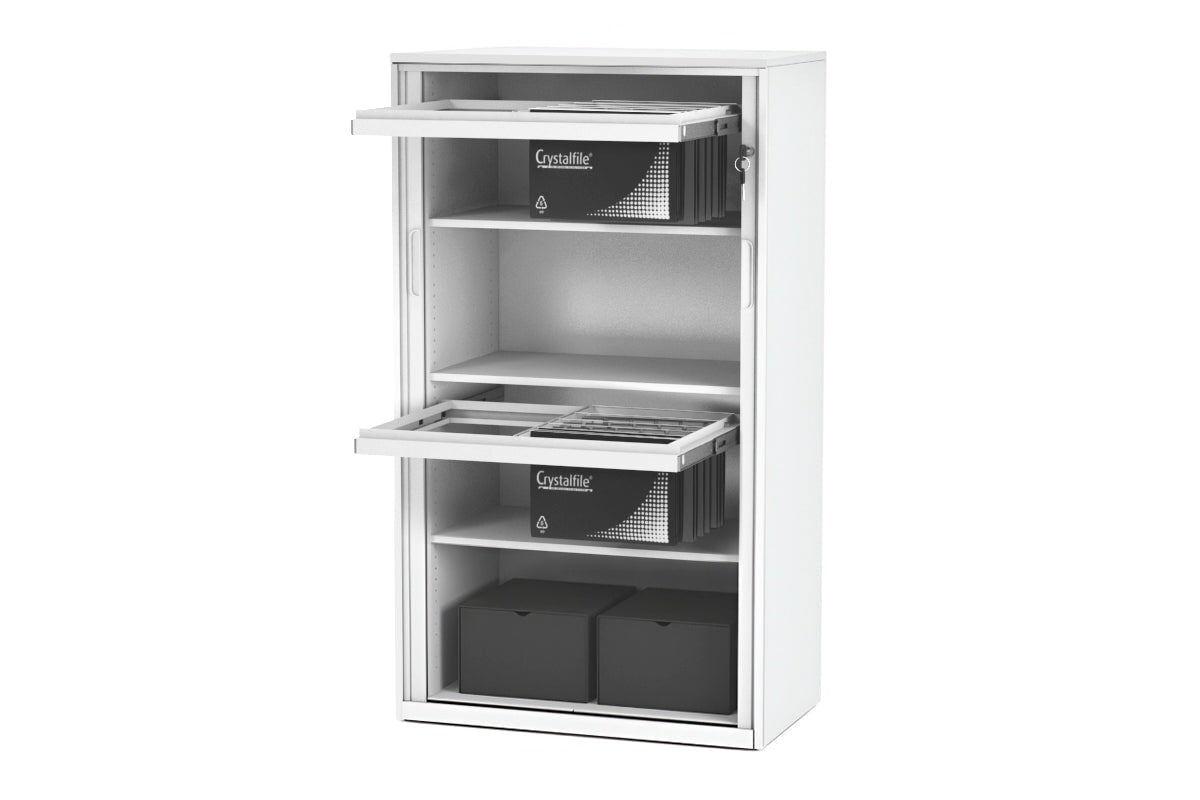 Tambour Sliding Door Storage Cabinet - Metal Closet Organizer [1325H x 900W] - Perfect for Bedroom, Office, or Garage Storage Solutions