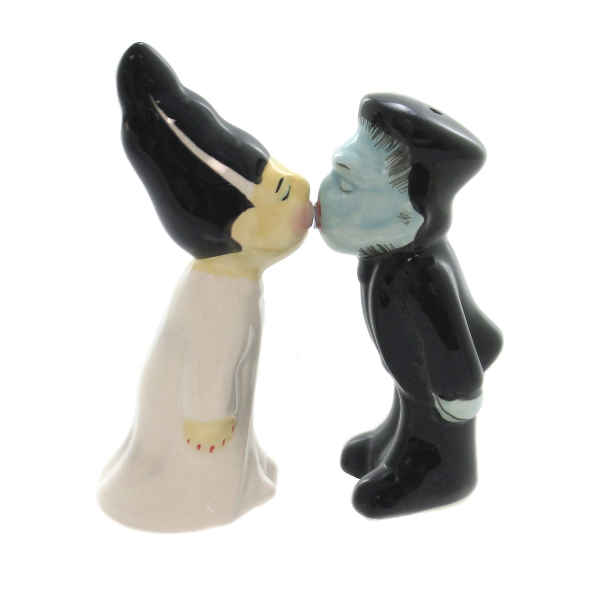 Halloween Salt and Pepper Shakers - Zombie & Bride Magnetic Ceramic Set for Spooky Kitchen Decor | Perfect for Halloween Parties, Themed Dinners & Gift Giving