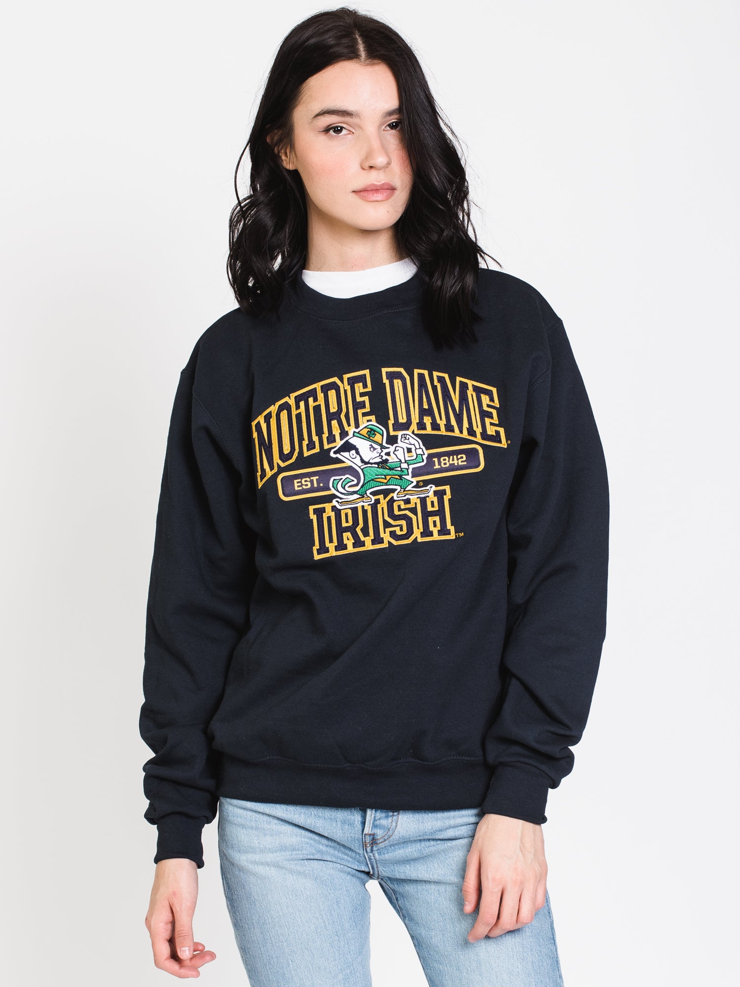 Champion Eco Powerblend Notre Dame Crewneck Sweater - Comfortable & Sustainable Cotton Blend, Perfect for College Fans & Casual Wear