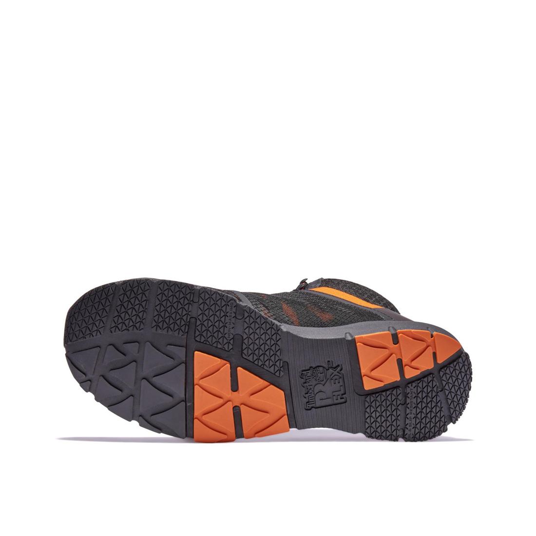 Radius Composite Toe Work Boots for Men - Black/Orange Safety Shoes - Lightweight & Comfortable for Construction, Warehouse & Outdoor Work