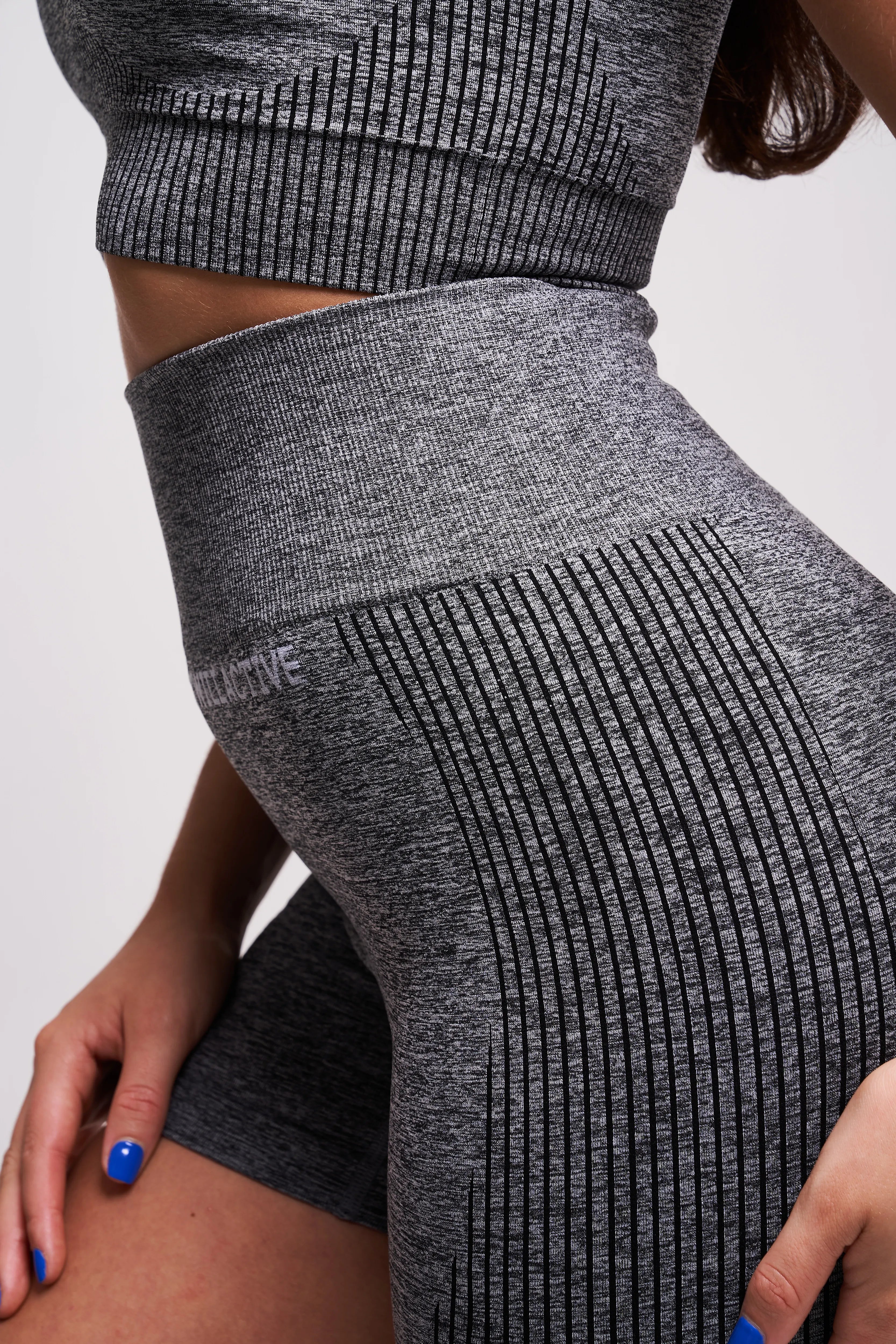 Prunella Recycled Ruched Bum Shorts - Grey Marl | Sustainable High Waisted Workout Shorts for Women | Perfect for Yoga, Running & Gym