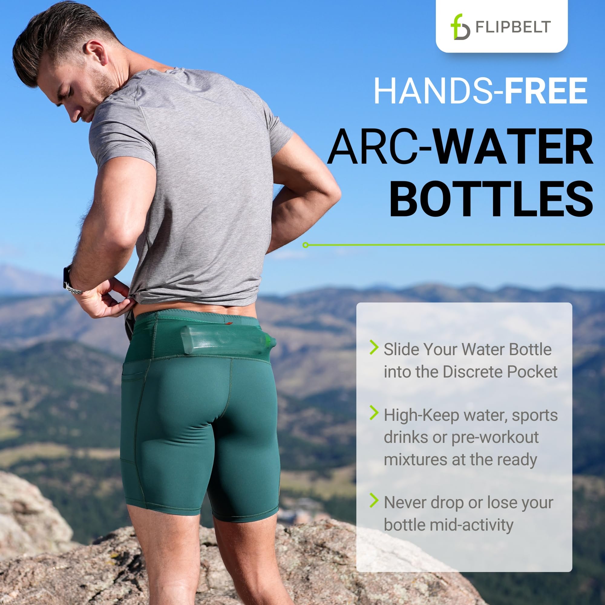 FlipBelt Running Water Bottle - Lightweight & Portable Hydration Belt for Jogging, Hiking, Gym Workouts - Hands-Free Fitness Accessory for Active Lifestyles
