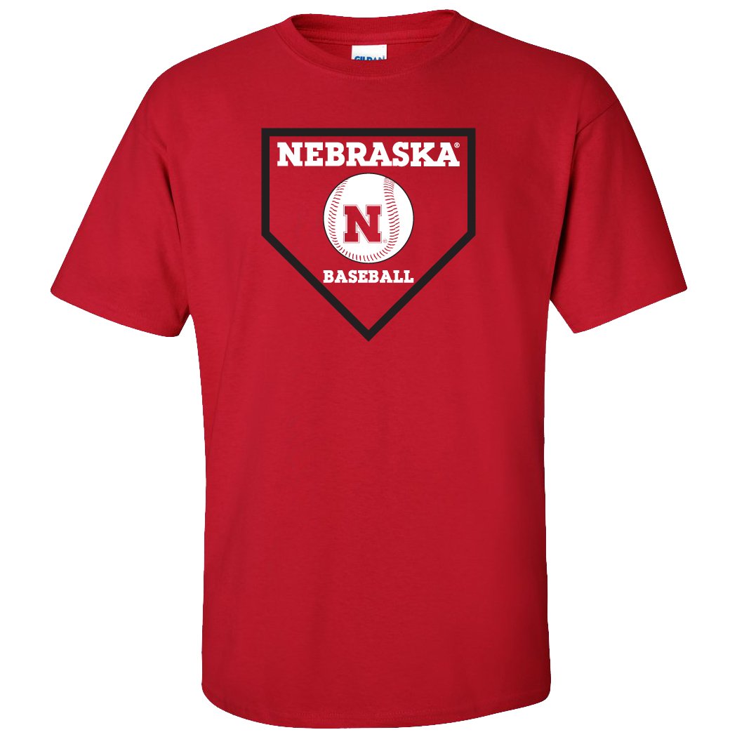 Nebraska Huskers Baseball T-Shirt - CornBorn Home Plate Design | Comfortable Fan Apparel for Game Day & Casual Wear