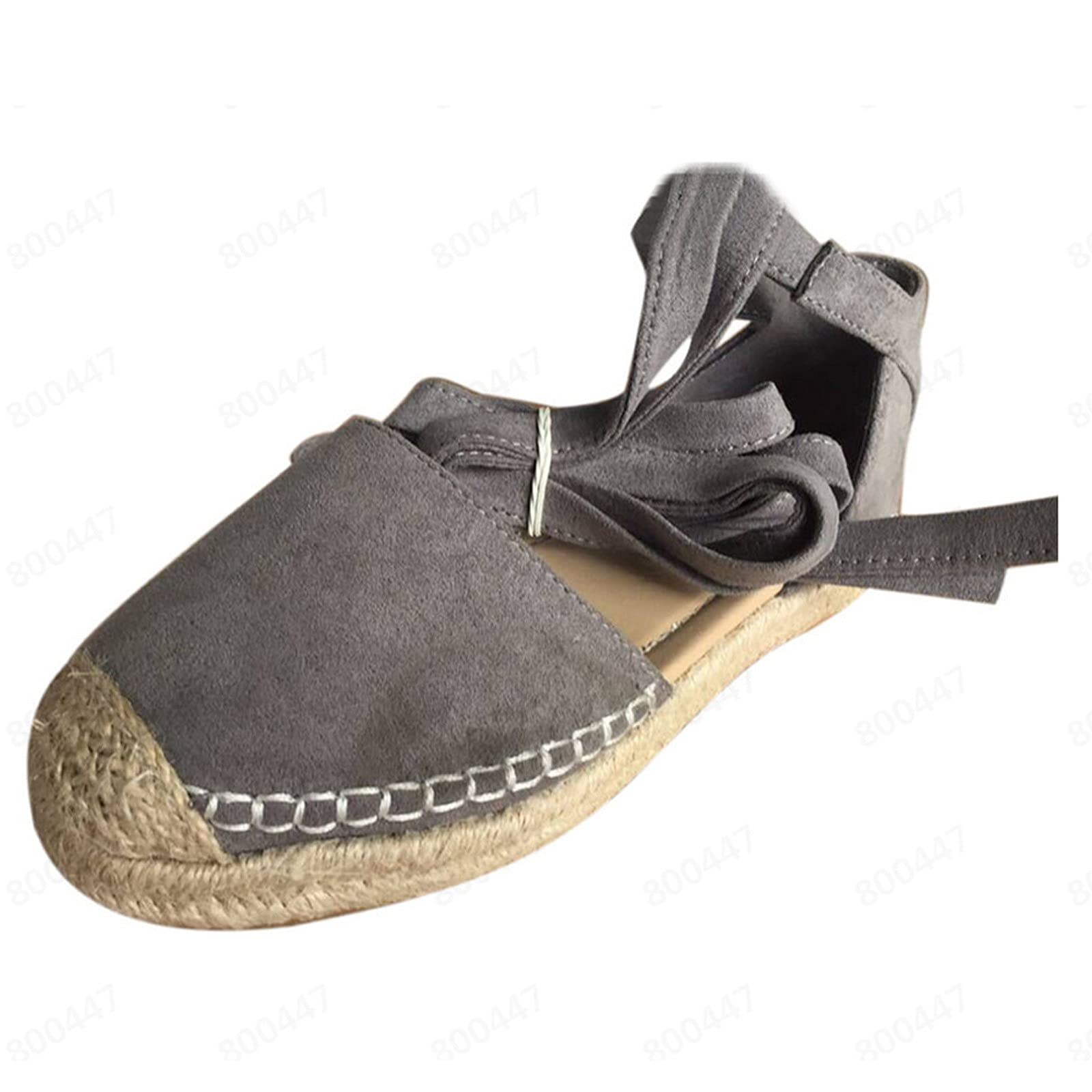 Eduavar Women's Summer Sandals 2023 - Comfortable Closed-Toe Lace-Up Flat Strap Sandals for Walking, Travel & Casual Outfits
