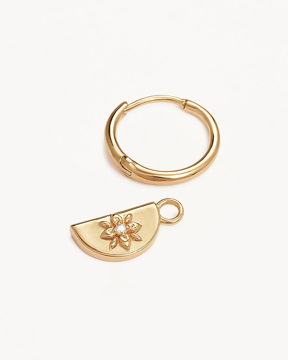 18K Gold Vermeil Lotus Hoop Earrings for Women - Elegant Floral Dangle Earrings for Party, Wedding & Everyday Wear