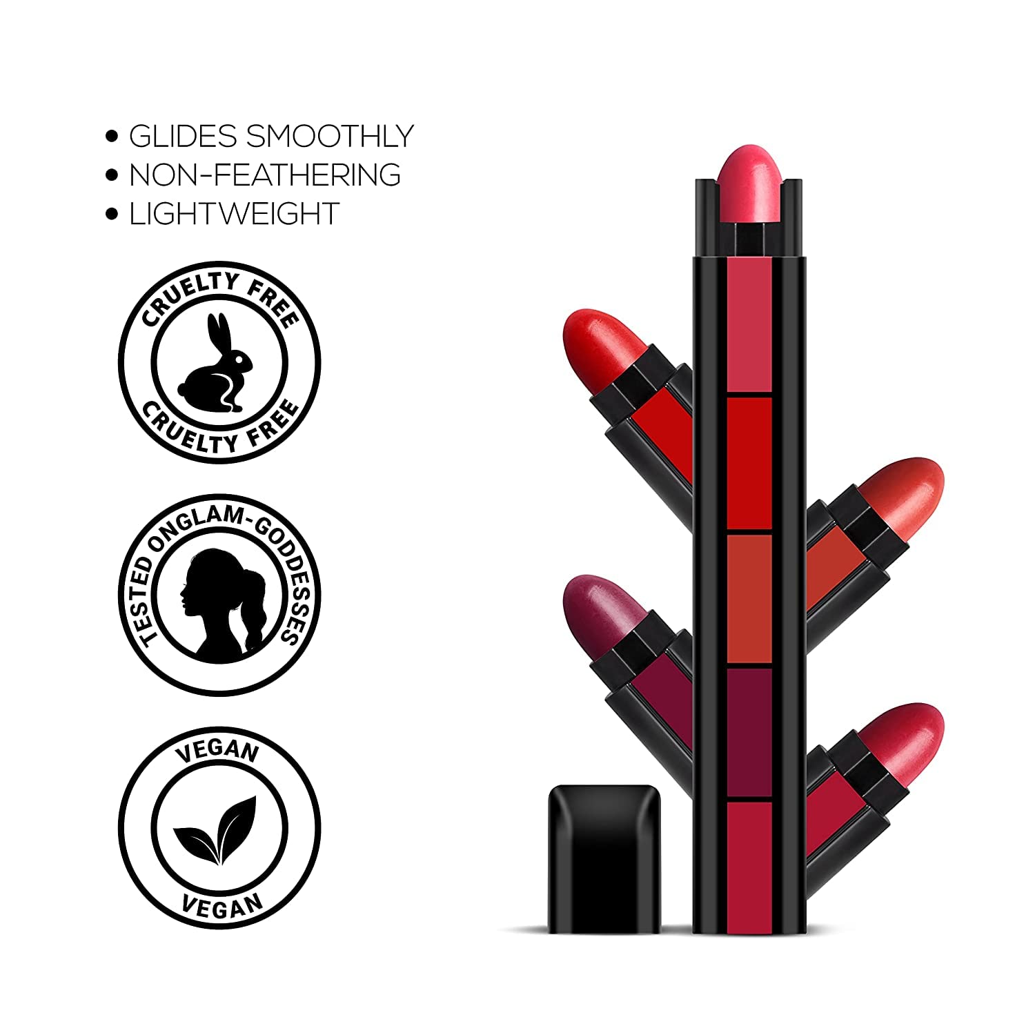100PCS Fake Nails with 3 Nails Glue & 5 Matte Red Lipstick Set - Full Cover Acrylic False Nails Kit for Women, Perfect for Parties, Weddings, and Special Occasions