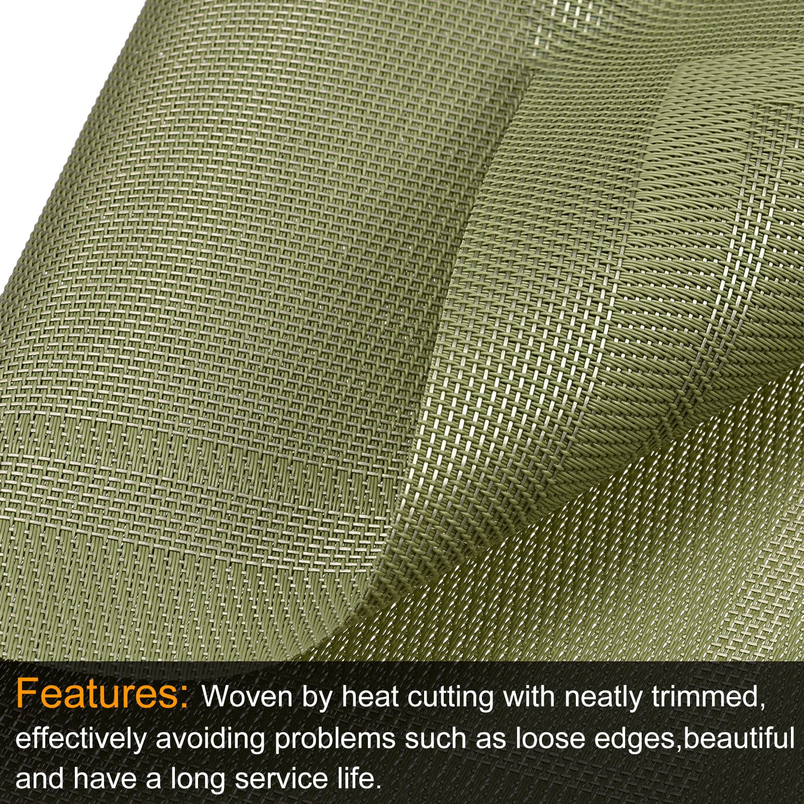 uxcell 2-Pack PVC Washable Woven Place Mats - 17.7x11.8 Inch Green Table Mats for Dining, Kitchen & Outdoor Use - Durable & Easy Clean Placemats