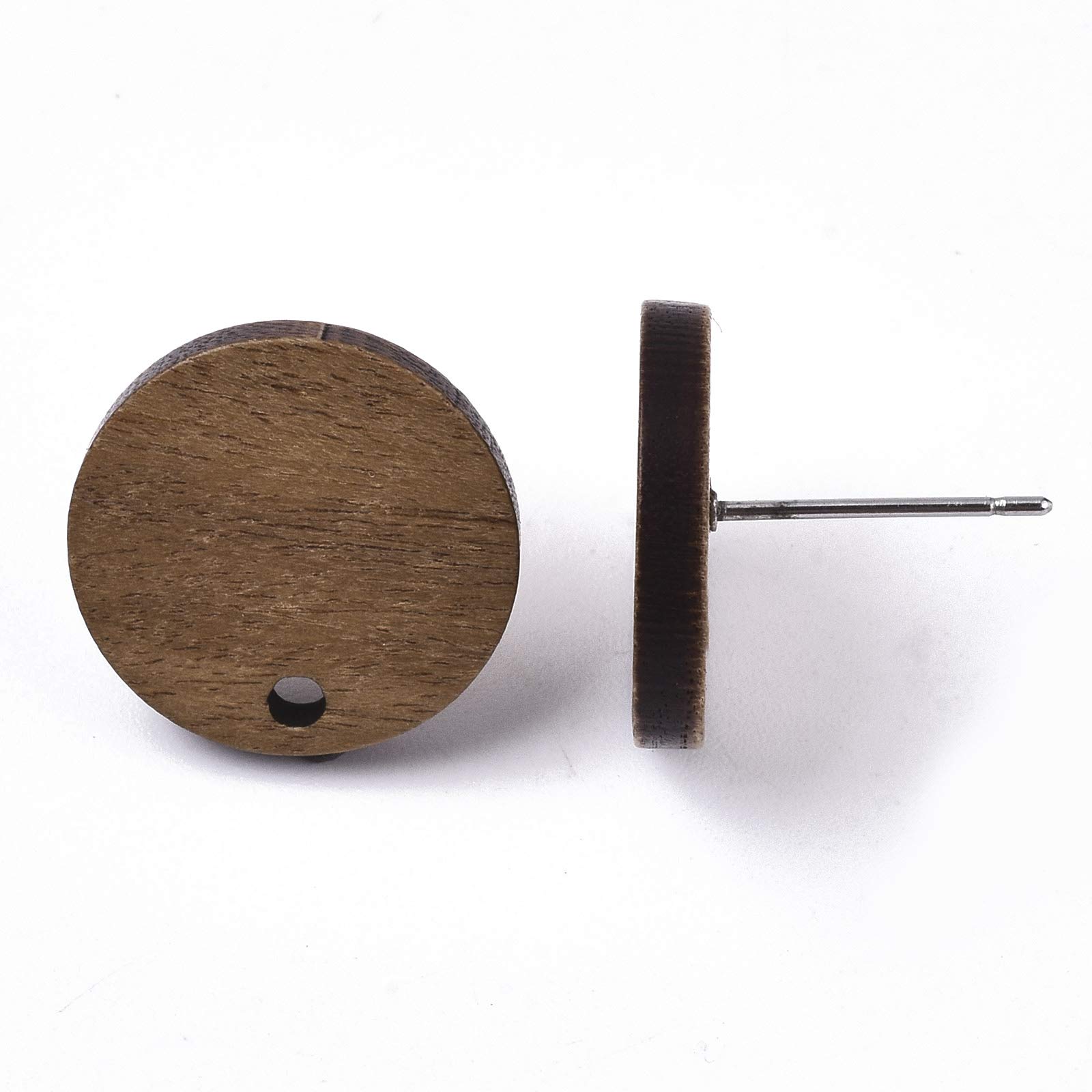 20 Pairs Natural Wooden Stud Earrings - Blank Round Circle Post Earring Bases for Jewelry Making, DIY Crafts, Women's Accessories - Perfect for Handmade Earrings, Boho Style, and Gift Giving
