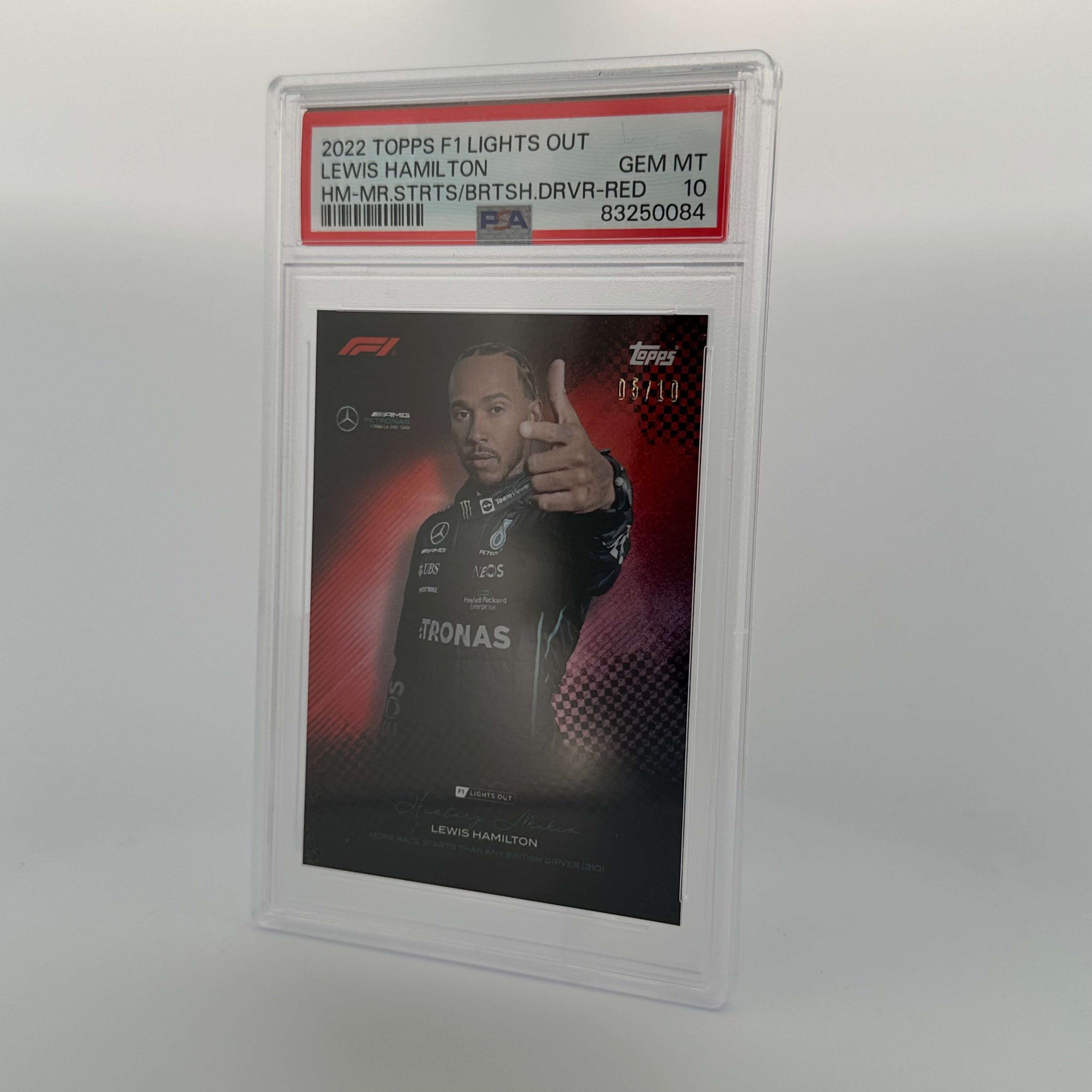 PSA 10 Graded 2005 Lewis Hamilton History Maker Red - Rare F1 Racing Collectible for Sports Memorabilia Display & Investment