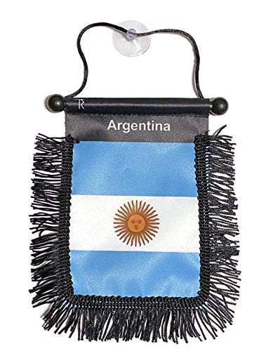 Argentina Flag for Rear View Mirror - Argentinian Car Hanging Flag for Vehicles | Show National Pride While Driving, Perfect for Soccer Games & Patriotic Events