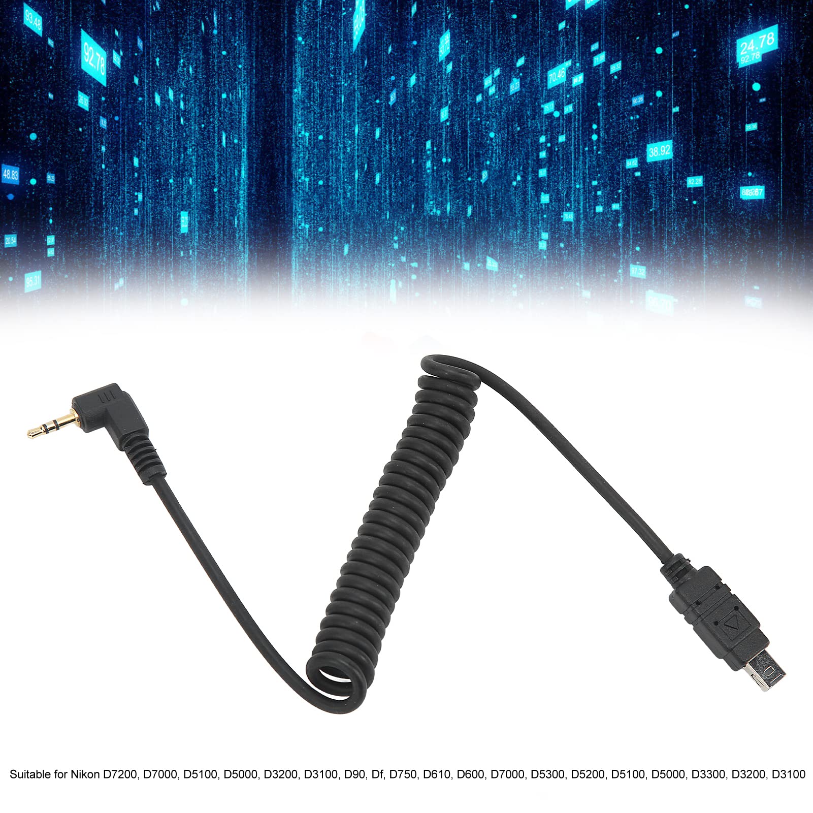 Nikon N3 Shutter Release Cable - 2.5mm Replacement Remote Cord for D7200, D7000, D5100, D5000, D3200, D3100, D90, Df, D750, D610, D600 - Perfect for Long Exposure & Group Photography