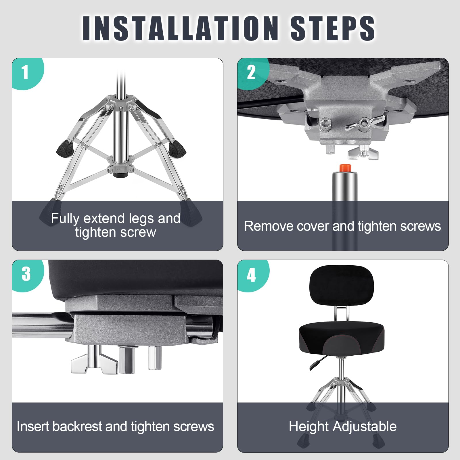 Premium Hydraulic Drum Throne with Backrest - 4.7