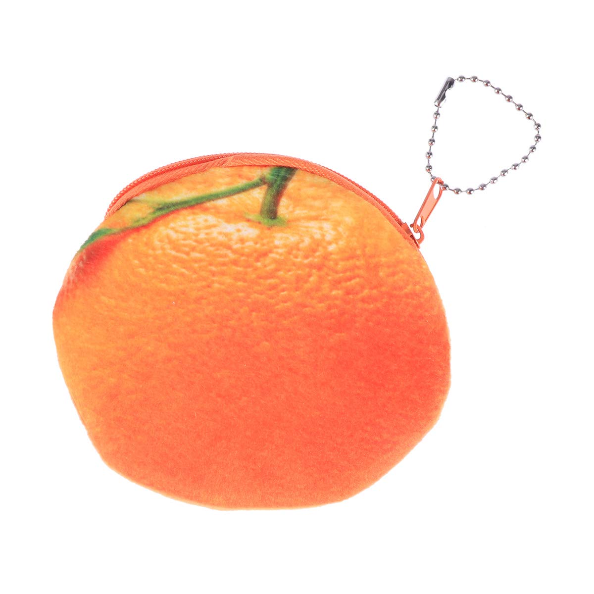 Mini Zip Around Wallet for Women - Cute Orange Fruit Coin Purse Keychain Pouch, Cartoon Style Kids Wallet & Keychain Organizer | Perfect for Everyday Use, Travel, Gifts & Organizing Small Items