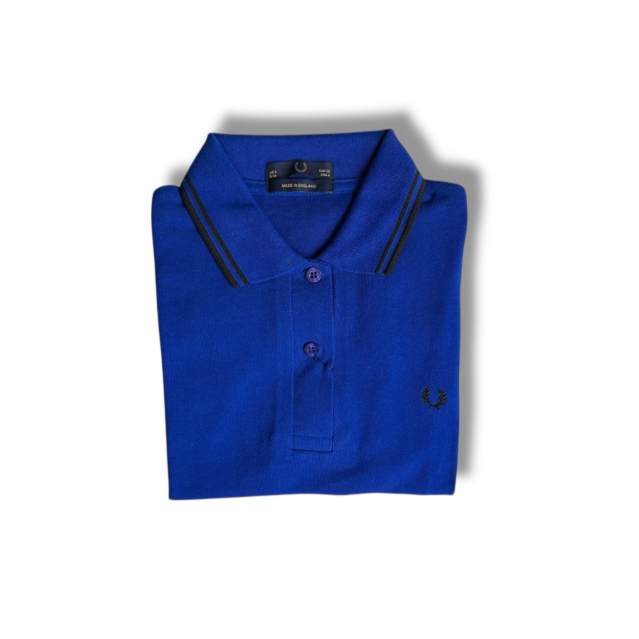 Fred Perry Made in England Blue Suede Polo Shirt - Men's Classic Casual Wear for Golf, Tennis & Smart Outfits