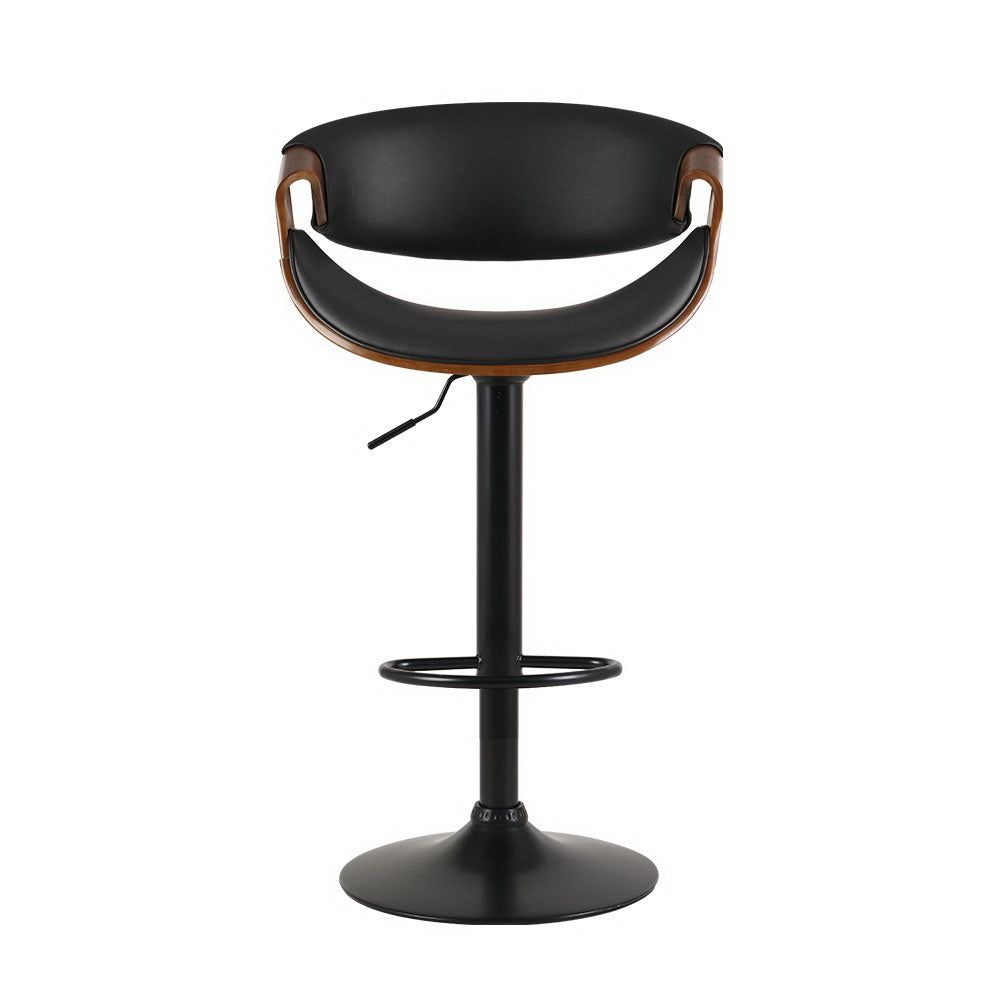 Adjustable Height Leather Bar Stools with Armrests - Gas Lift Swivel Stool for Kitchen Island, Home Bar & Dining Room - Comfortable & Stylish Seating