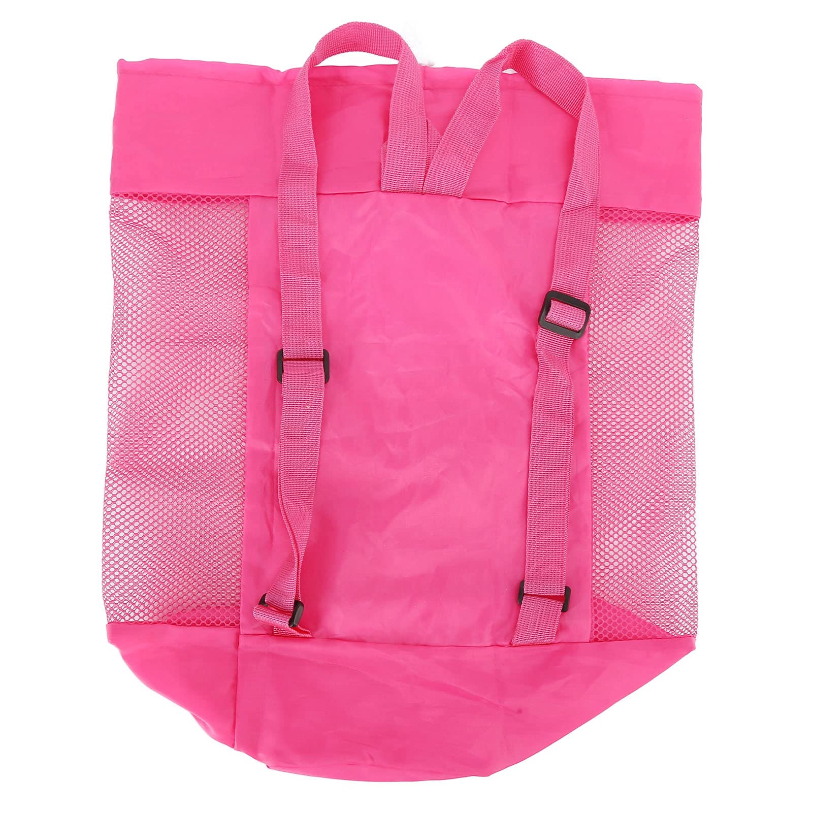 **Mesh Beach Bag - Foldable Drawstring Toy Tote & Grocery Storage Net Bag for Pool, Beach Picnic, Travel & Family Essentials | Lightweight & Durable**