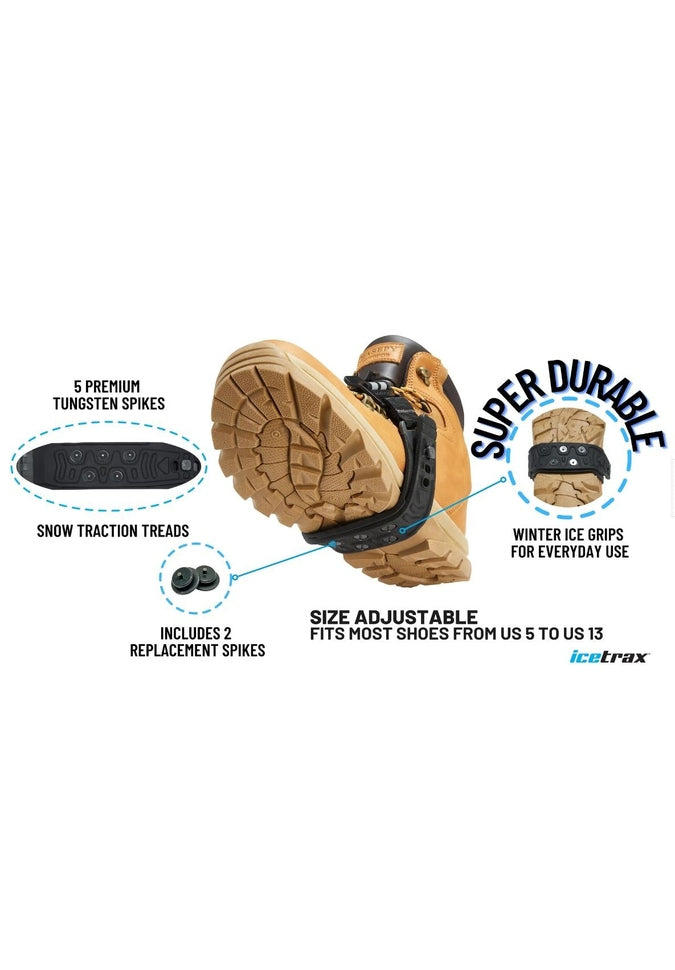 Icetrax Midflip Mid Sole Ice Cleats - Non-Slip Traction for Winter Boots | Perfect for Hiking, Running & Snowy Commutes