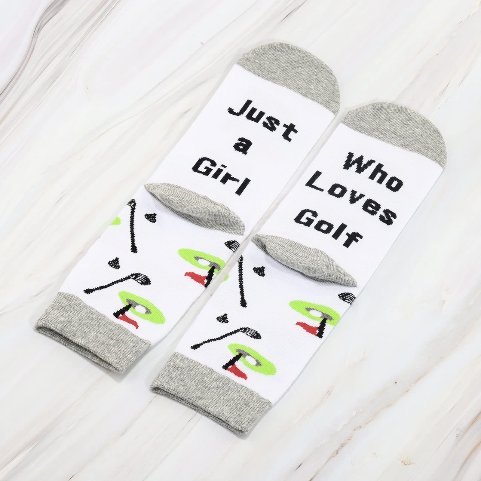 Funny Golf Socks for Women - 2 Pairs Novelty Socks for Female Golf Lovers | Perfect Golf Gifts for Her, Golf Tournament Prizes & Casual Wear