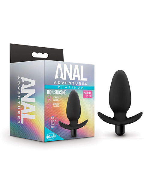Anal Adventure Platinum Silicone Vibrating Saddle Plug - Black | Premium Adult Toy for Couples & Solo Play | Enhance Intimacy & Pleasure in the Bedroom