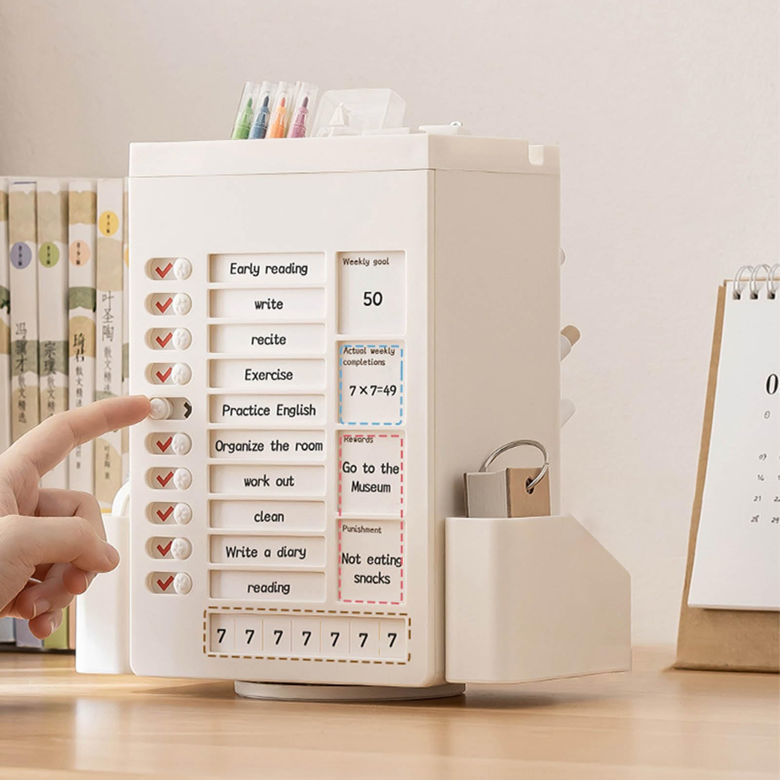 AJOIDR Rotating Desk Organizer with 11 Compartments - Perfect for Office & Art Supplies Storage