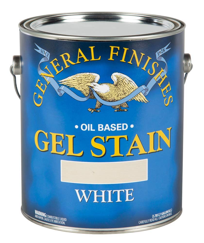 General Finishes Oil Based Gel Stain - 1 Gallon, White Wood Stain for Cabinets, Furniture & DIY Projects - Perfect for Refinishing & Restoring Wood Surfaces