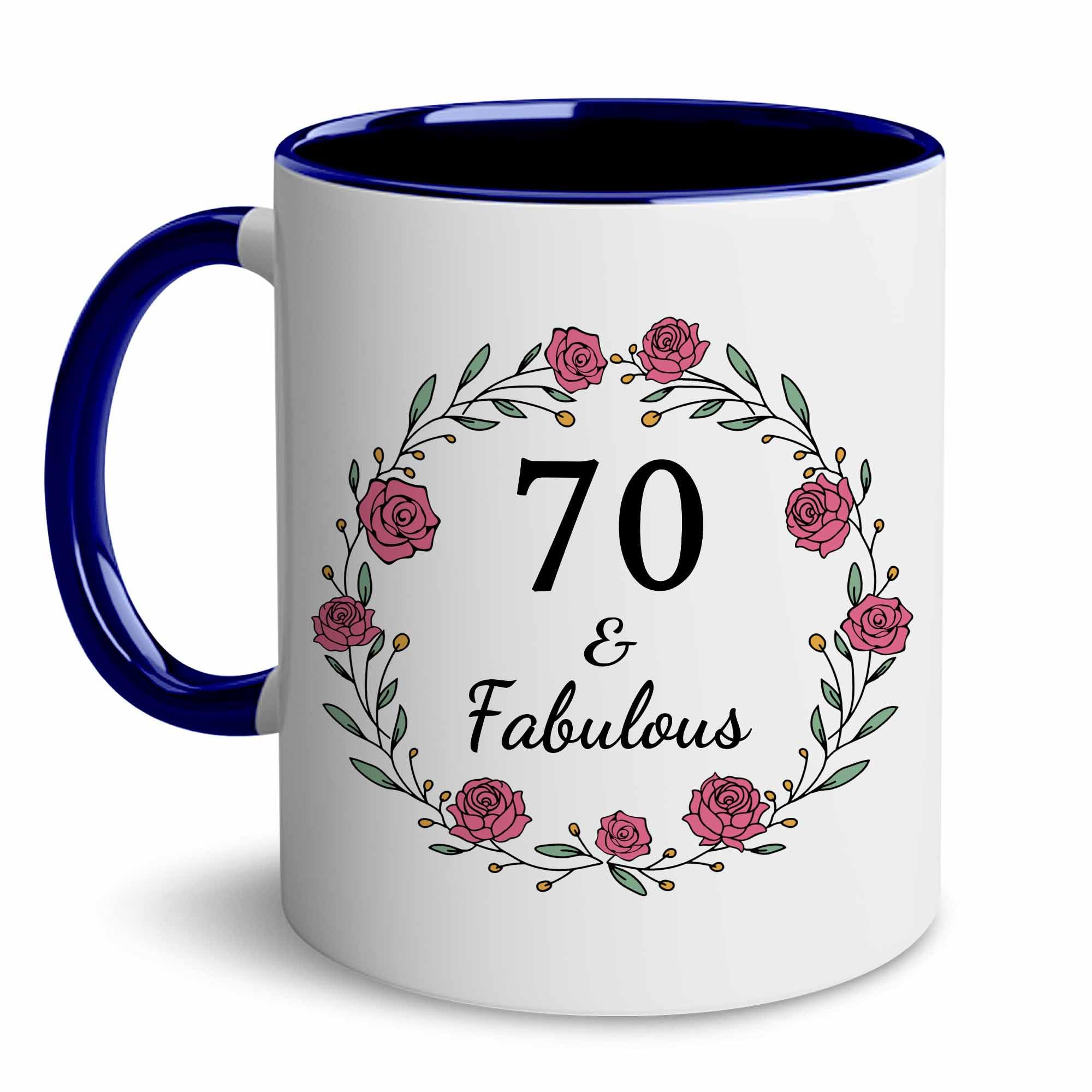 70th Birthday Gifts for Women - Thoughtful Turning 70 Present Ideas - Vintage 1955 Themed Coffee Mug & Decorations - Perfect 70 & Fabulous Keepsake - Ideal for Birthday Celebrations, Retirement Parties & Grandmother's Special Day