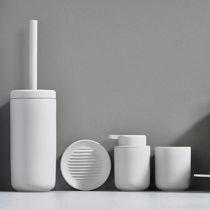 ZONE DENMARK Ume Soap Dish - White Ceramic Bathroom Soap Holder for Sink, Countertop, and Shower | Modern Minimalist Design for Home & Spa Decor
