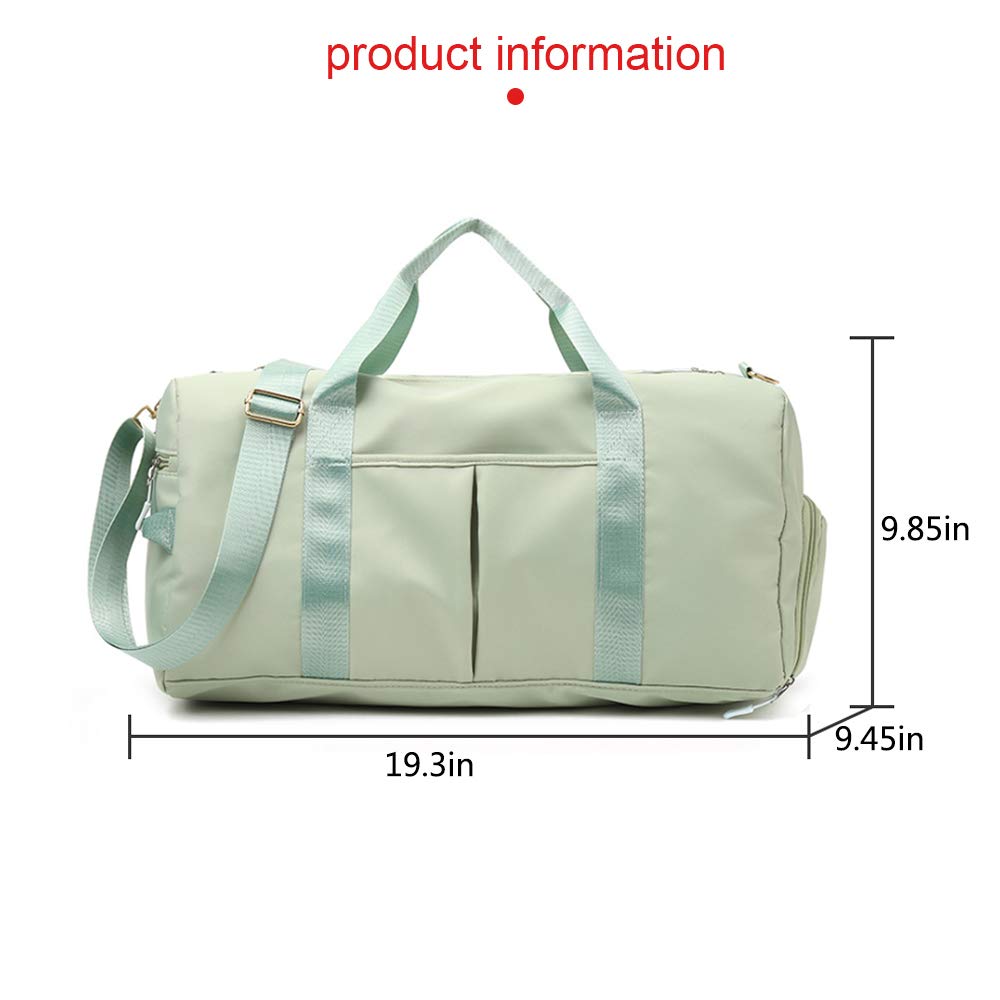 **Waterproof Sports Gym Bag for Women & Men - 29L Duffle Bag with Shoe Compartment & Wet Pocket - Cute Fruit Green Design - Perfect for Gym, Travel & Workout**