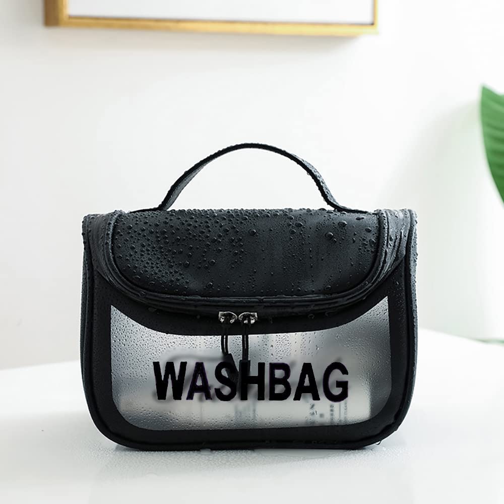 Anayo Large Cosmetic Organizer Bag for Women - Waterproof Makeup Pouch with Zipper, Travel Toiletry Storage Wash Bag - Perfect Gift for Girls & Women (Black) - Ideal for Travel, Gym & Daily Use