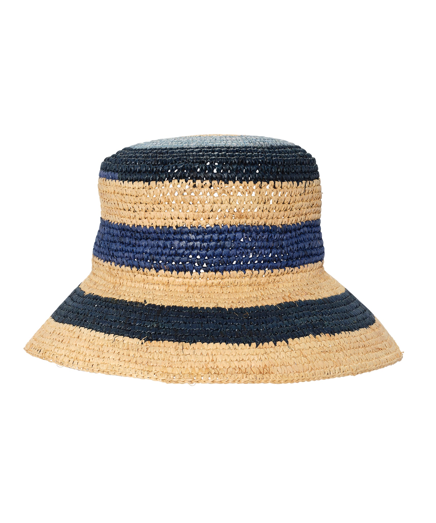 Stylish Striped Raffia Straw Packable Hat for Women - Wide Brim Sun Hat for Beach, Travel & Outdoor Activities