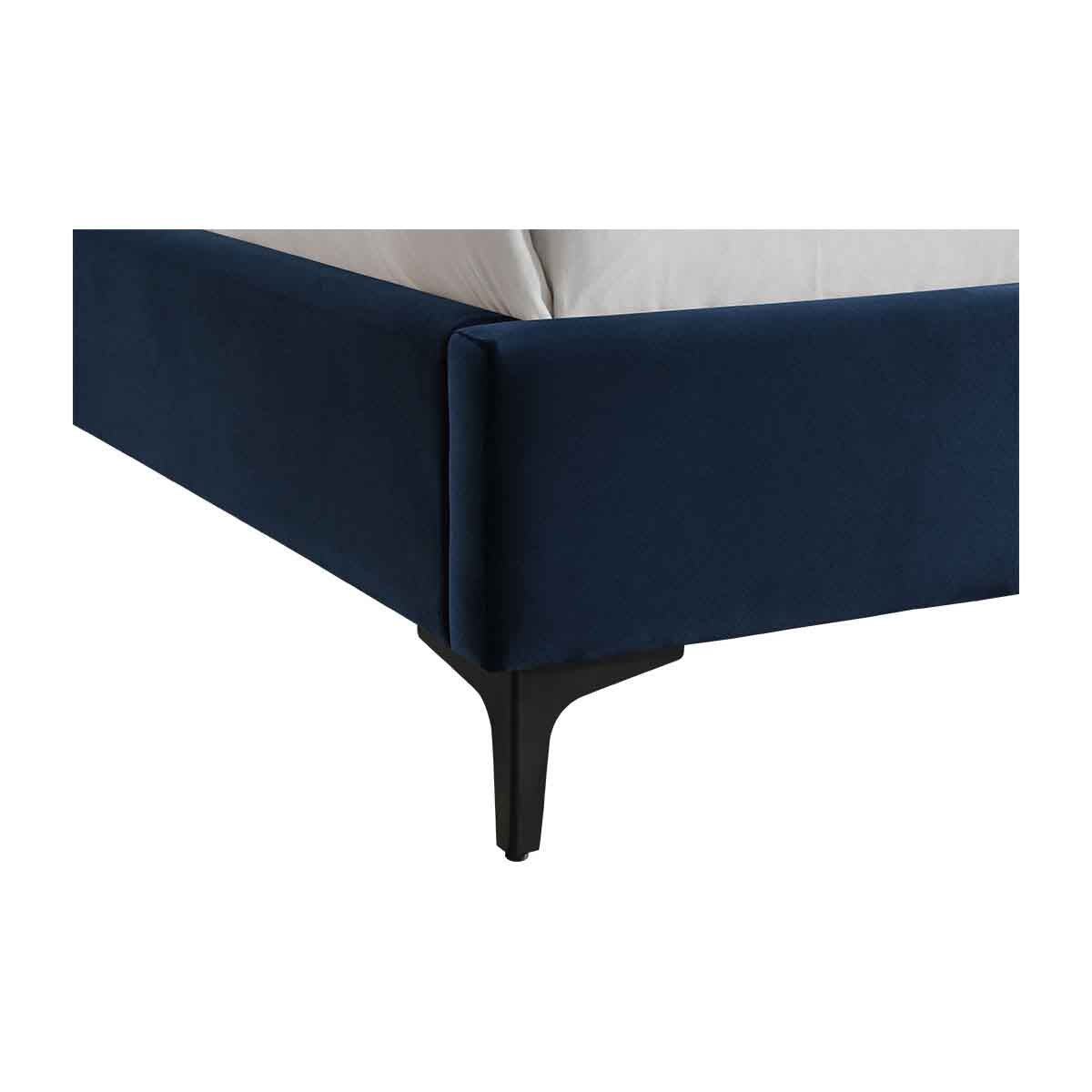 Georgia Velvet Double Bed - Luxurious Soft Fabric Upholstered Queen Size Bed Frame with Sturdy Wooden Legs for Modern Bedroom Decor | Perfect for Master Bedrooms, Guest Rooms & Cozy Apartments